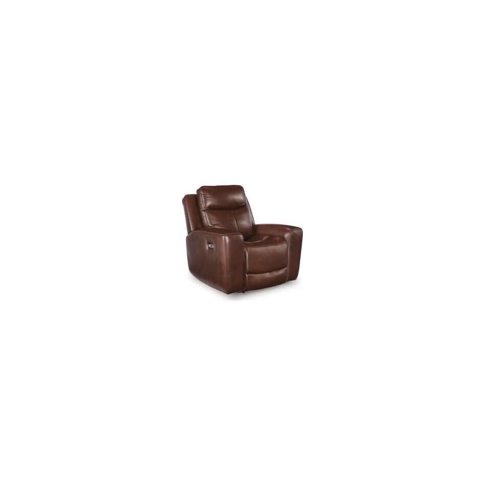 momentum mahogany power leather recliner   