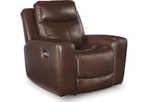 momentum mahogany power leather recliner   