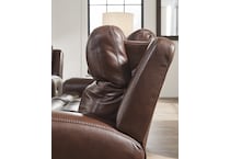 momentum mahogany power leather reclining console loveseat   