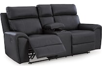 montacute black reclining console loveseat   