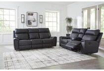 montacute black reclining console loveseat   