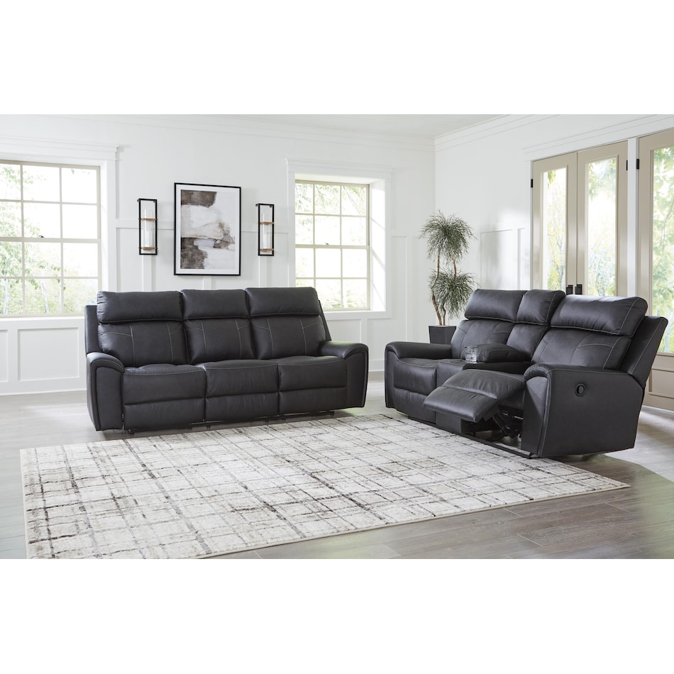 montacute black reclining sofa   