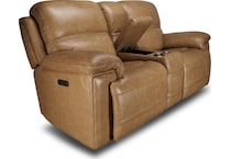 montana khaki power leather reclining console loveseat   