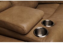 montana khaki power leather reclining console loveseat   