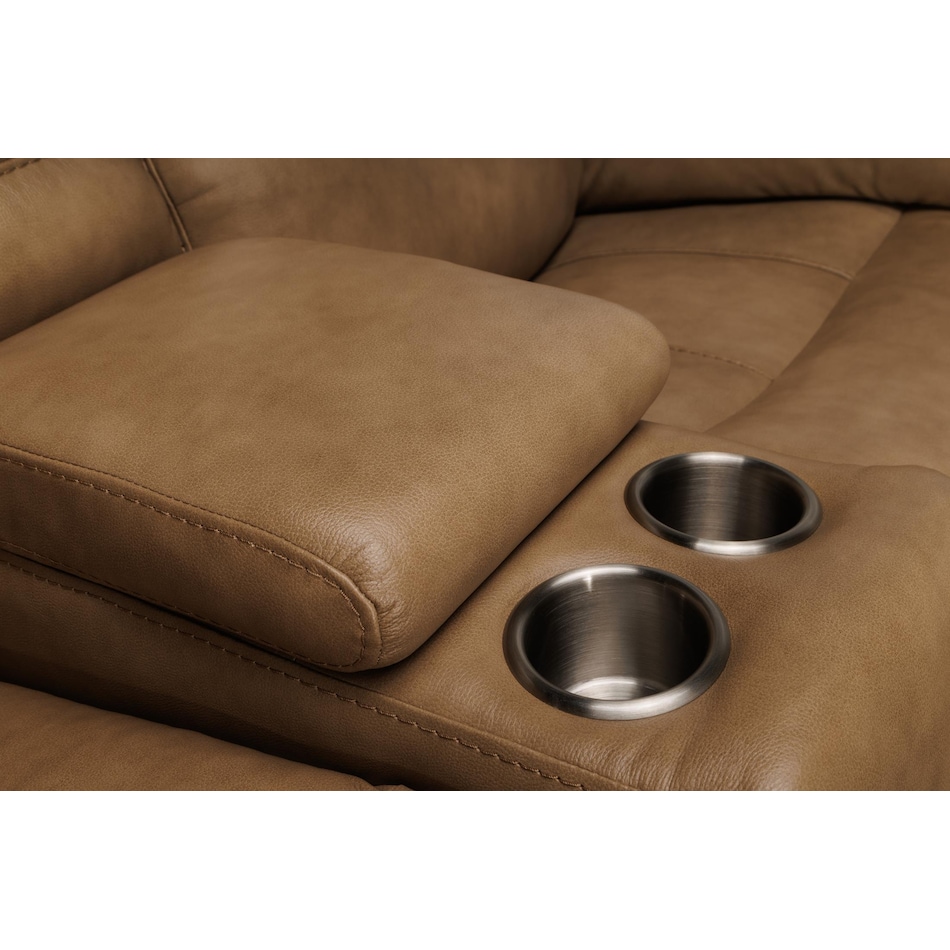 montana khaki power leather reclining console loveseat   