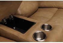 montana khaki power leather reclining console loveseat   