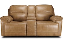 montana khaki power leather reclining console loveseat   