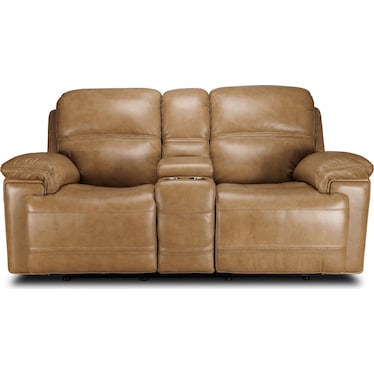 MONTANA LEATHER MATCH POWER RECLINING LOVESEAT BY FLEXSTEEL