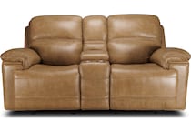 montana khaki power leather reclining console loveseat   
