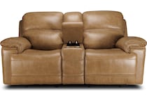 montana khaki power leather reclining console loveseat   