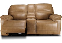 montana khaki power leather reclining console loveseat   