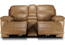 montana khaki power leather reclining console loveseat   