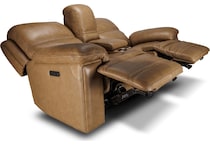 montana khaki power leather reclining console loveseat   