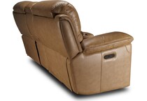 montana khaki power leather reclining console loveseat   