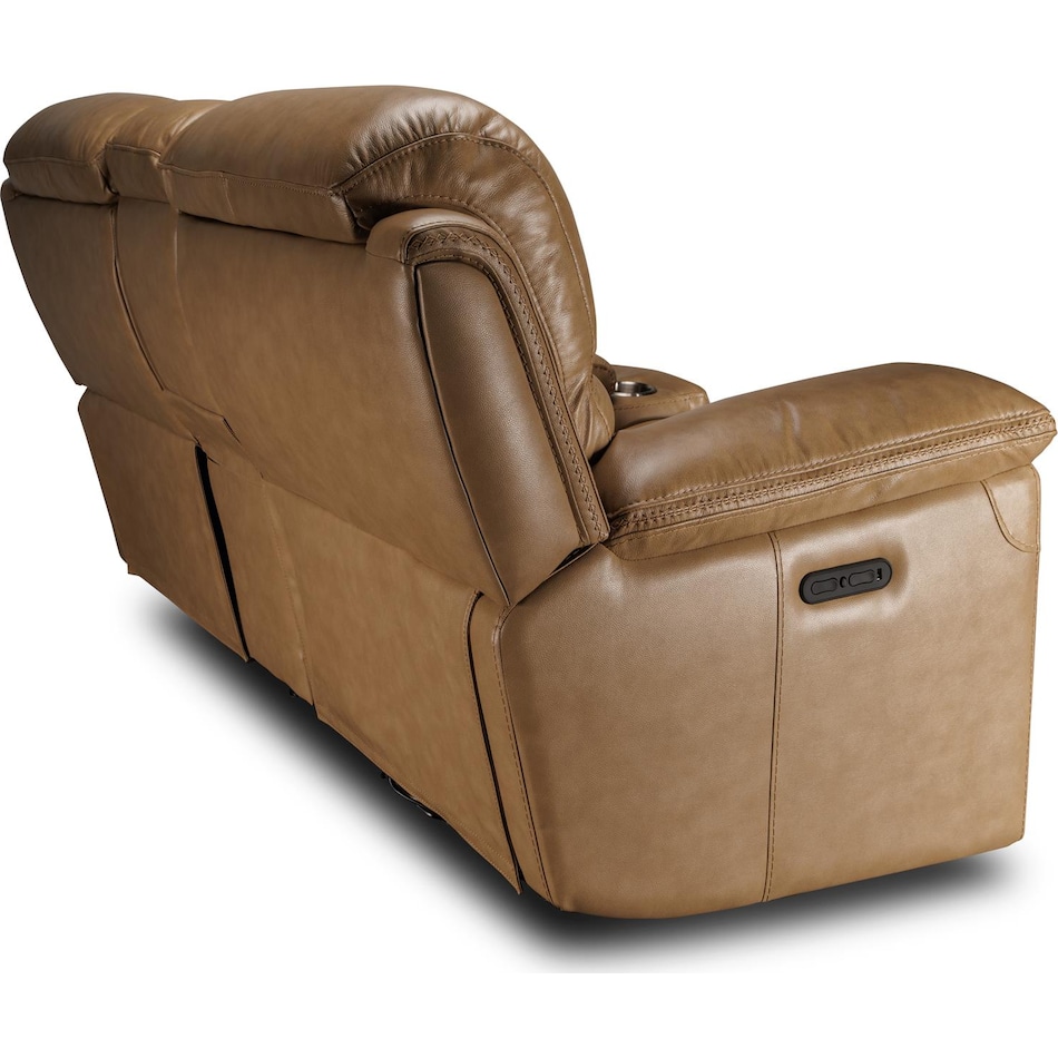 montana khaki power leather reclining console loveseat   