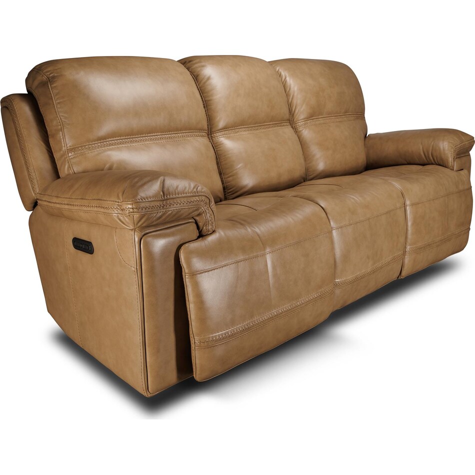 montana khaki power leather reclining sofa   