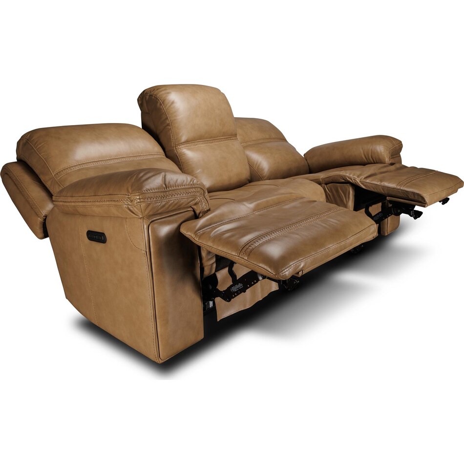 montana khaki power leather reclining sofa   