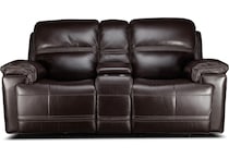 montana power leather reclining console loveseat   