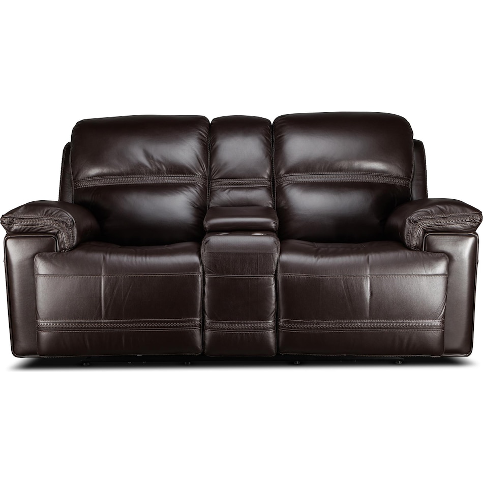 montana power leather reclining console loveseat   