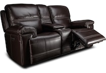 montana power leather reclining console loveseat   