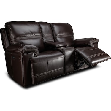 MONTANA LEATHER POWER RECLINING LOVESEAT