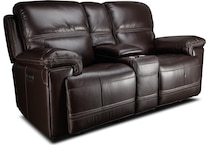 montana power leather reclining console loveseat   