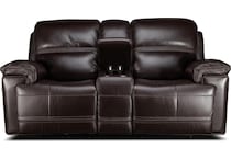 montana power leather reclining console loveseat   