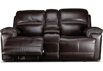 montana power leather reclining console loveseat   