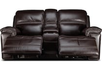 montana power leather reclining console loveseat   