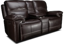 montana power leather reclining console loveseat   