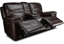 montana power leather reclining console loveseat   