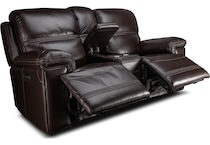 montana power leather reclining console loveseat   