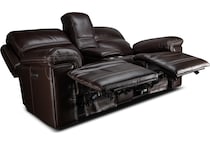 montana power leather reclining console loveseat   