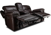 montana power leather reclining console loveseat   