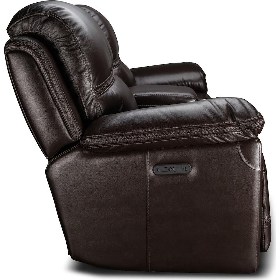 montana power leather reclining console loveseat   