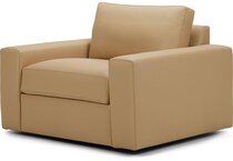 montara elmosoft croissant leather accent chair   