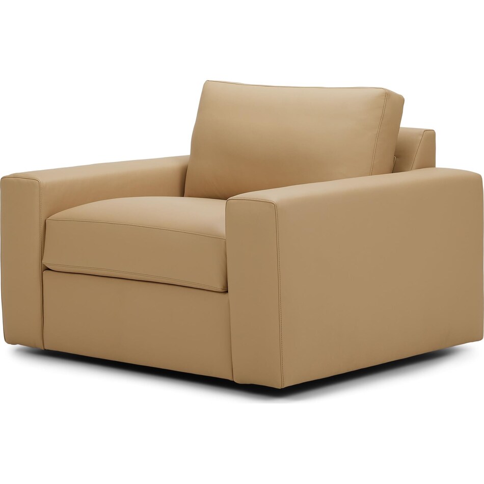 montara elmosoft croissant leather accent chair   