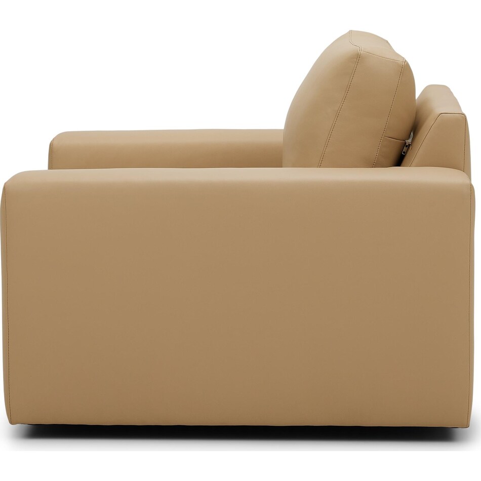 montara elmosoft croissant leather accent chair   