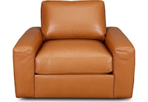 montara elmosoft croissant leather accent chair   