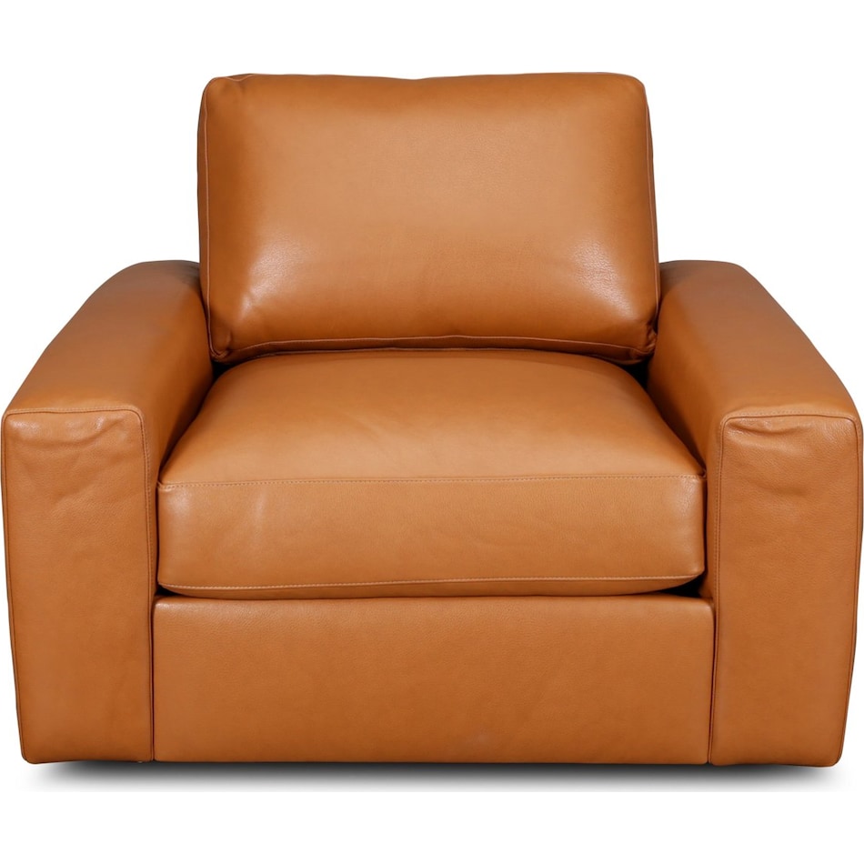 montara elmosoft croissant leather accent chair   