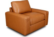 montara elmosoft croissant leather accent chair   