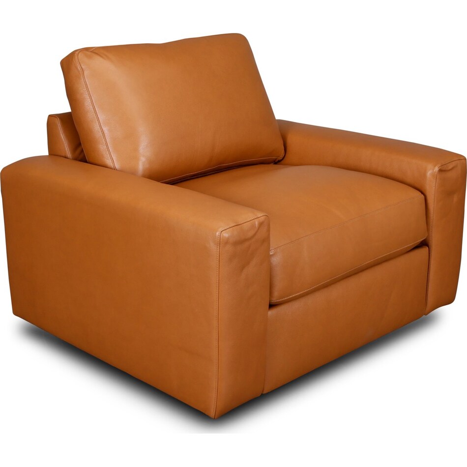 montara elmosoft croissant leather accent chair   