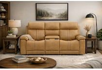 monte brown power reclining console loveseat   