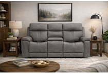 monte gray power reclining console loveseat   