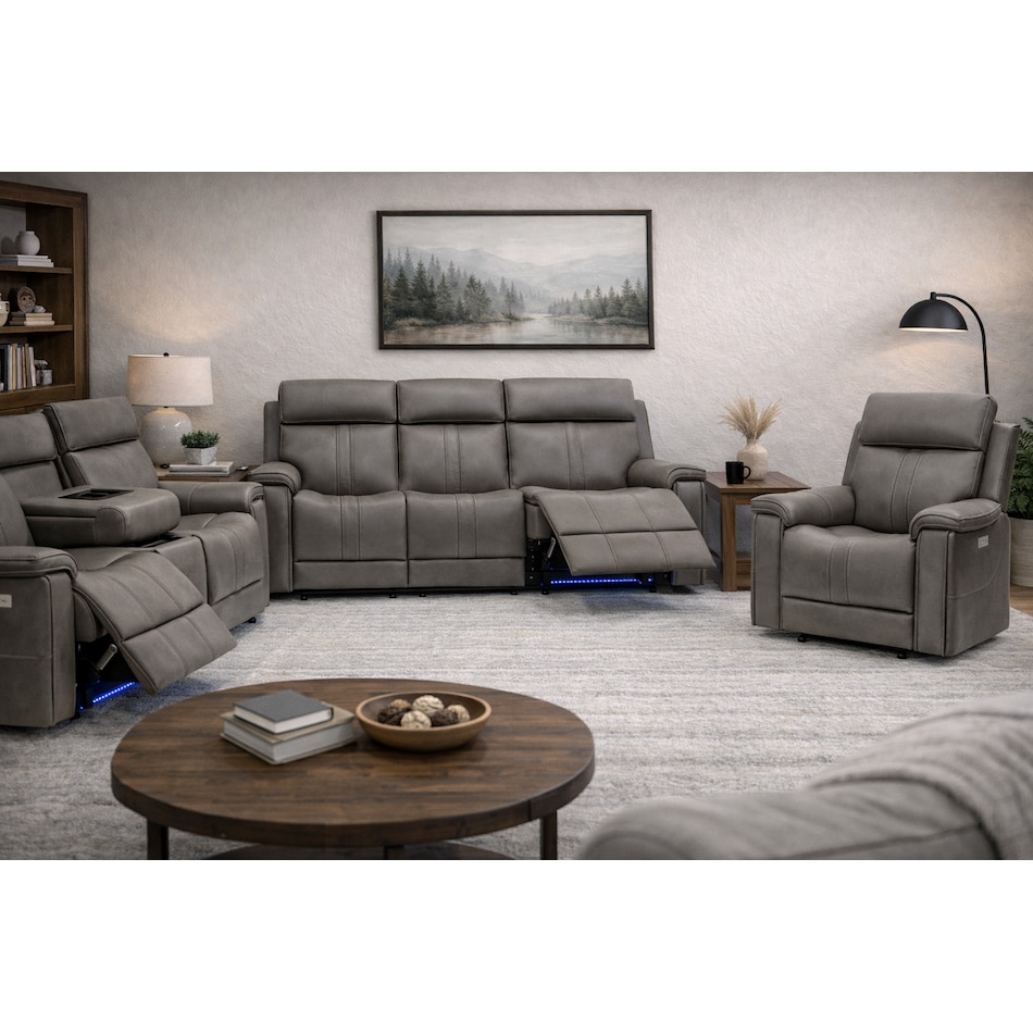 monte gray power reclining console loveseat   