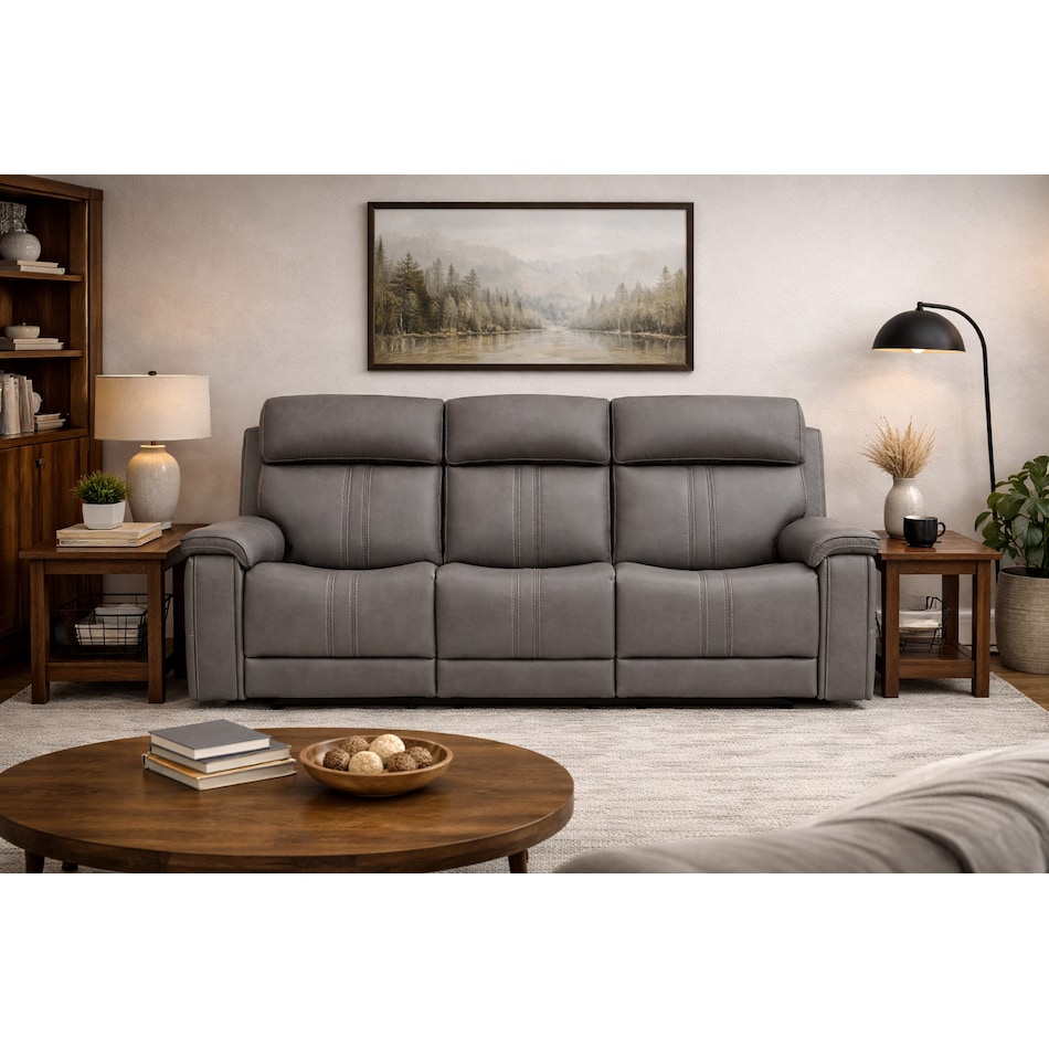 monte gray power reclining sofa   