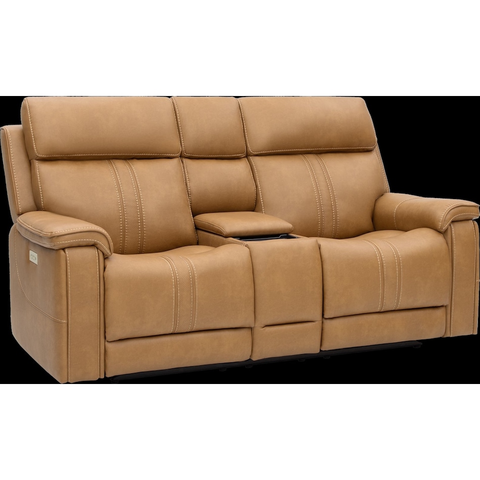 monte saddle power reclining console loveseat   
