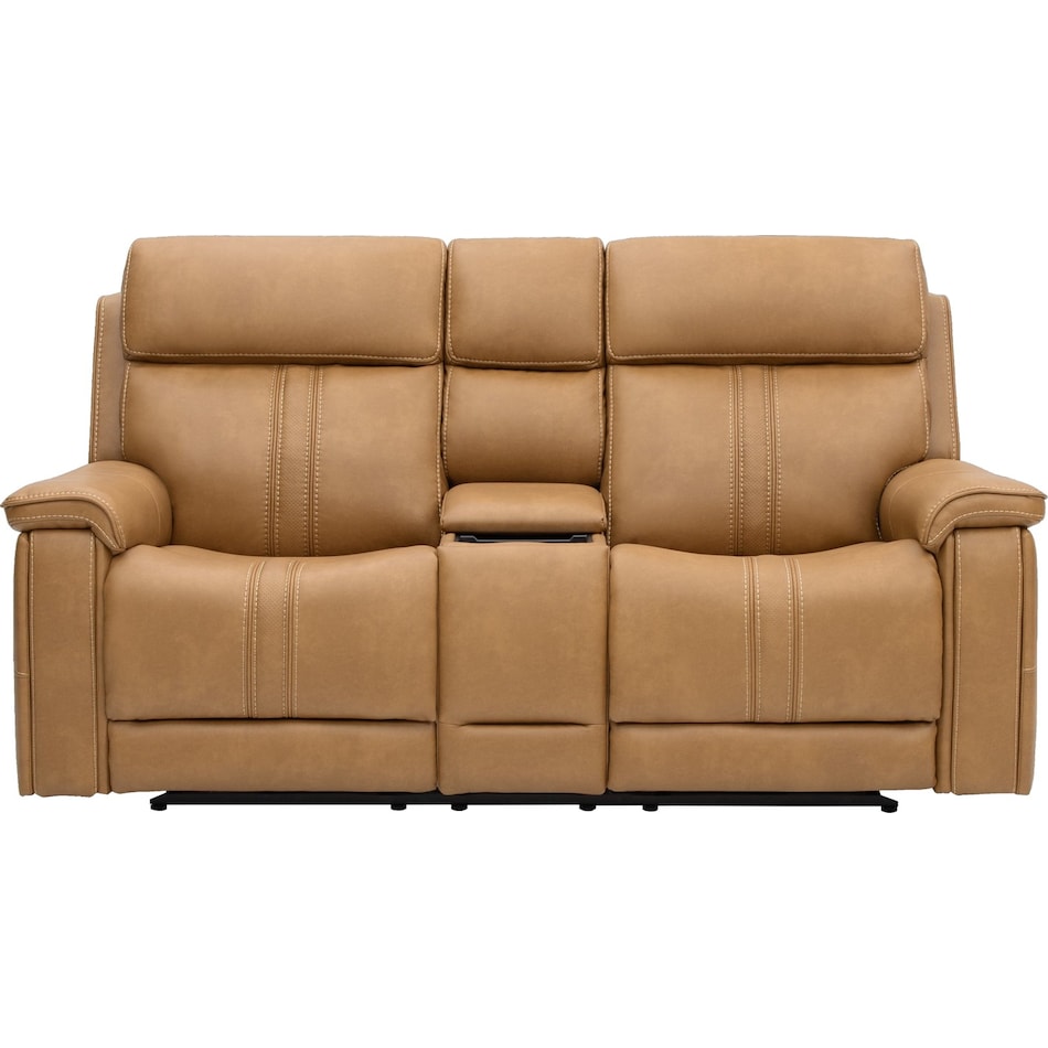 monte saddle power reclining console loveseat   