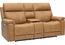 monte saddle power reclining console loveseat   