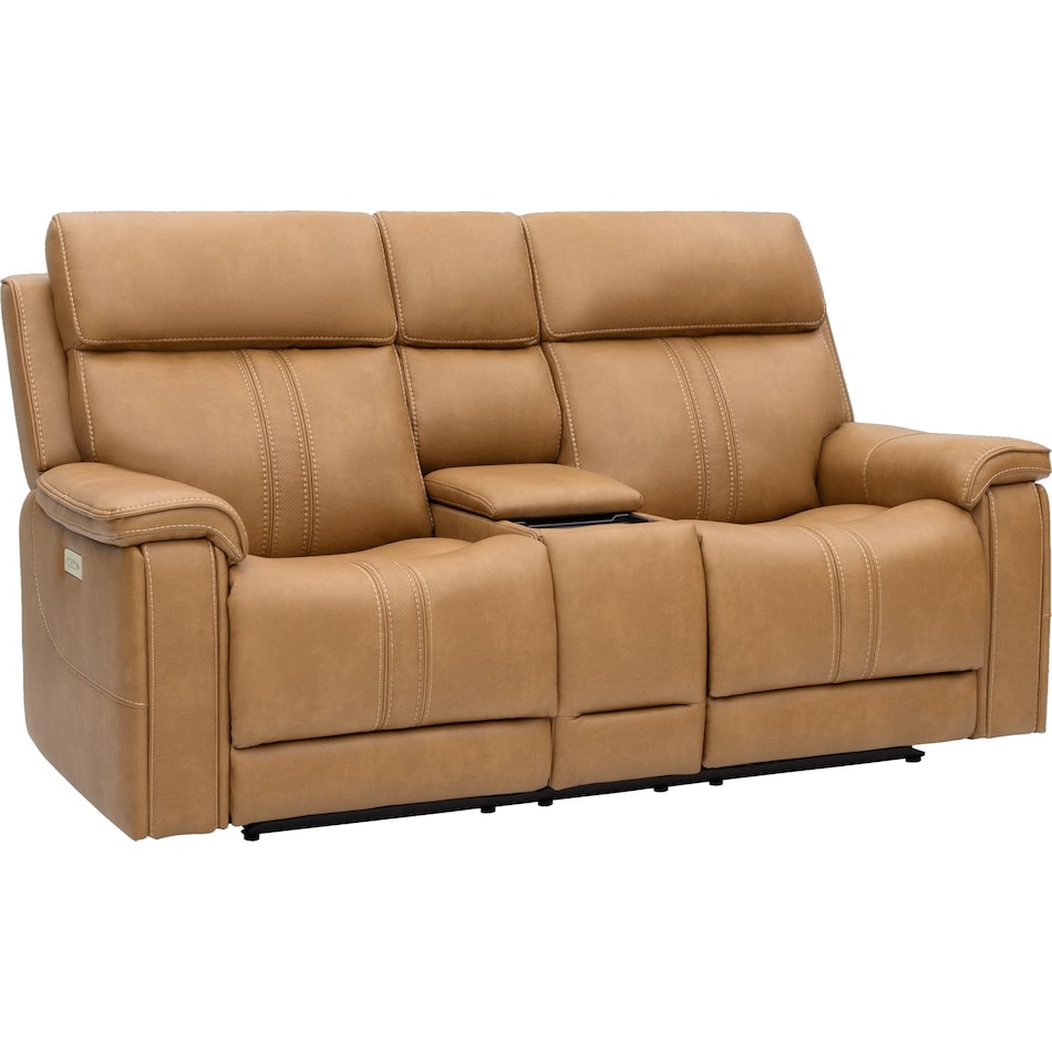 monte saddle power reclining console loveseat   
